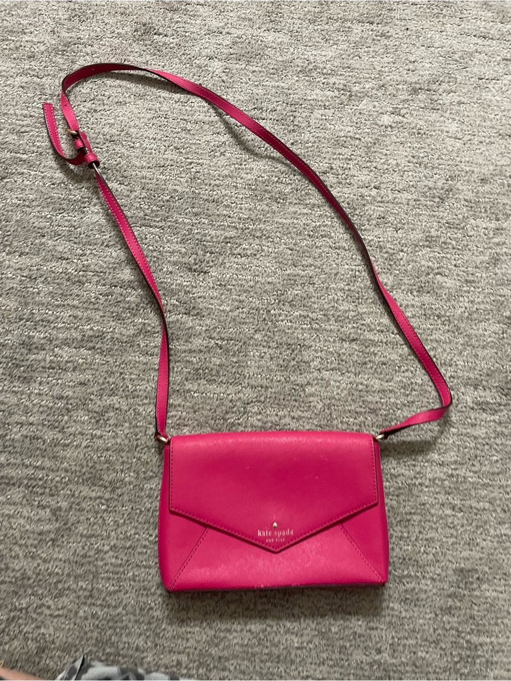 kate spade Hot Pink Leather Crossbody Envelope Bag